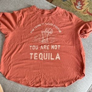 Idyllwind Coral Short Sleeve Tee "You Are Not Tequila"